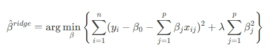 ridge regression equation